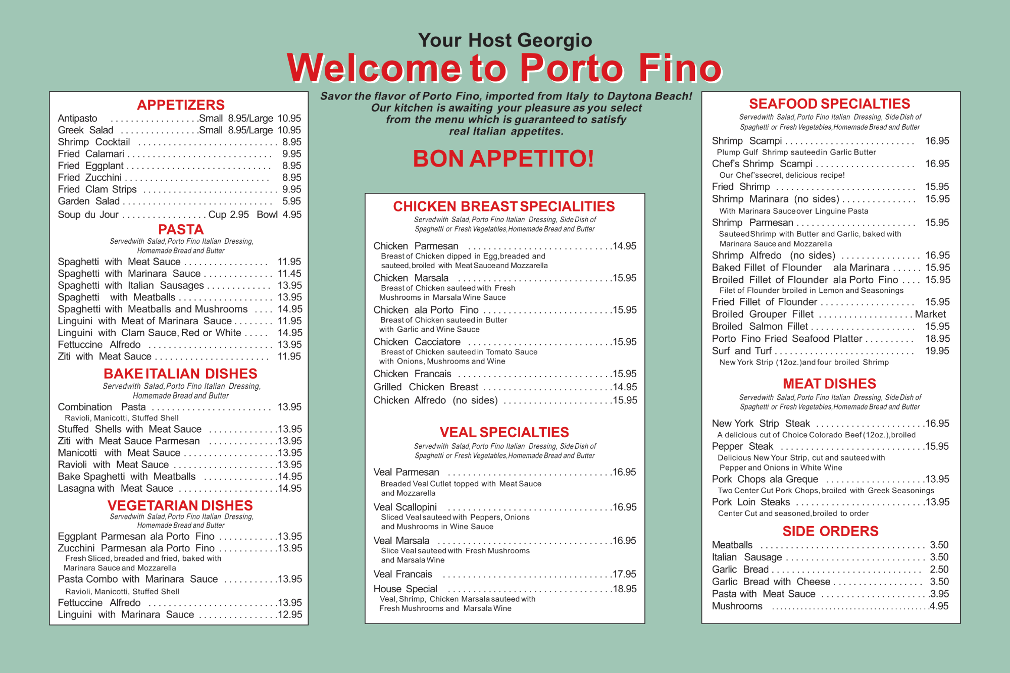 Porto Fino Menu Pg2